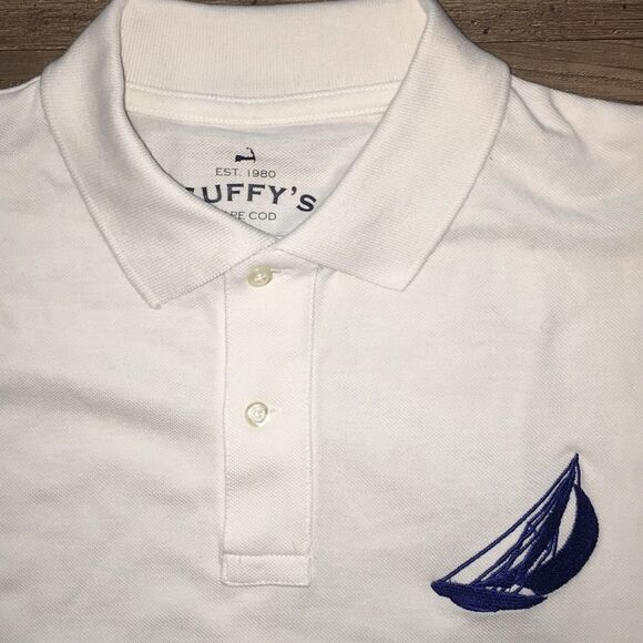 New Cuffy’s Cape Cod white sailing polo golf shirt - Picture 3 of 4
